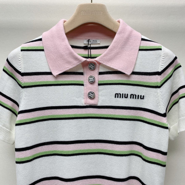 MIUMIU KNIT POLO SHIRT 268104