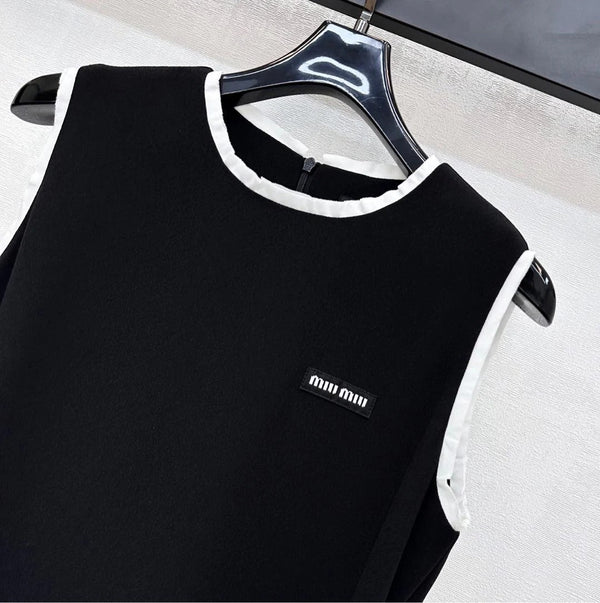 MIU 25S LONG VEST DRESS IN ACETATE 264519