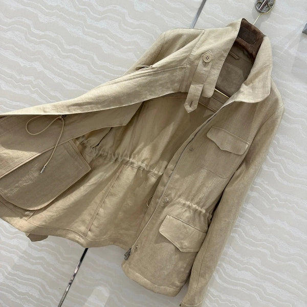 GIACCA IN LINO CON COLLO ALTO CLASSICA LP