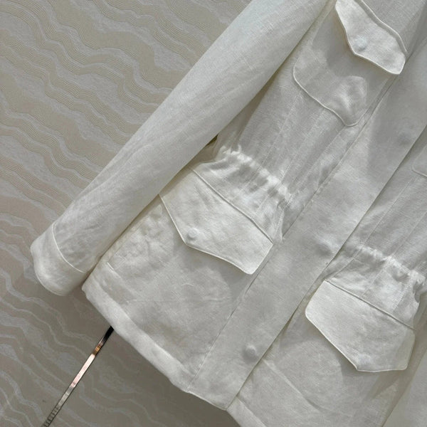 GIACCA IN LINO CON COLLO ALTO CLASSICA LP 265165