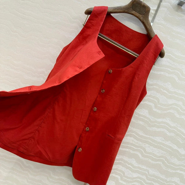 BLAZER IN LINO SENZA MANICHE LP 272246