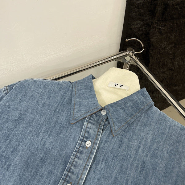 MIU DENIM SHIRT JACKET BLUE 265831