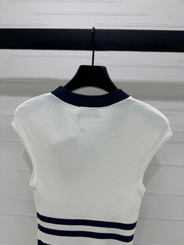 MIU 25S ICE STRIPE KNIT VEST 264114