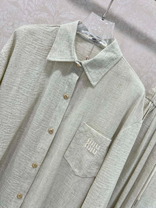 CHANEL SHIRT AND WIDE-LEG TROUSERS SET STYLE 33