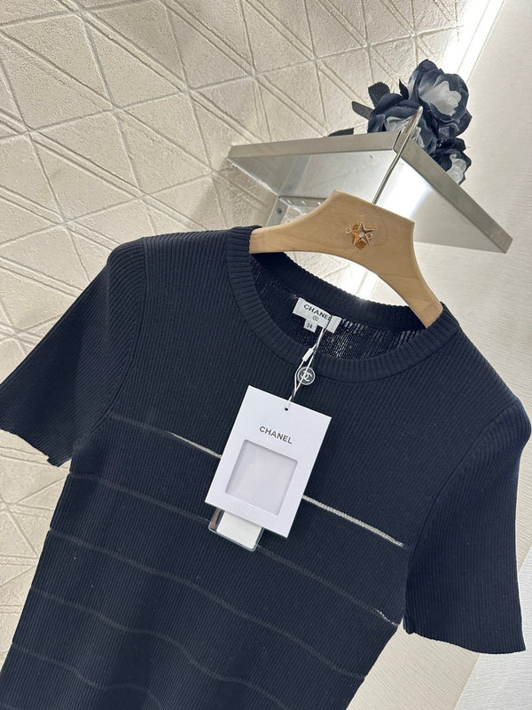 TOP CHANEL IN MAGLIA A MANICHE CORTE ATTACCATO 276496