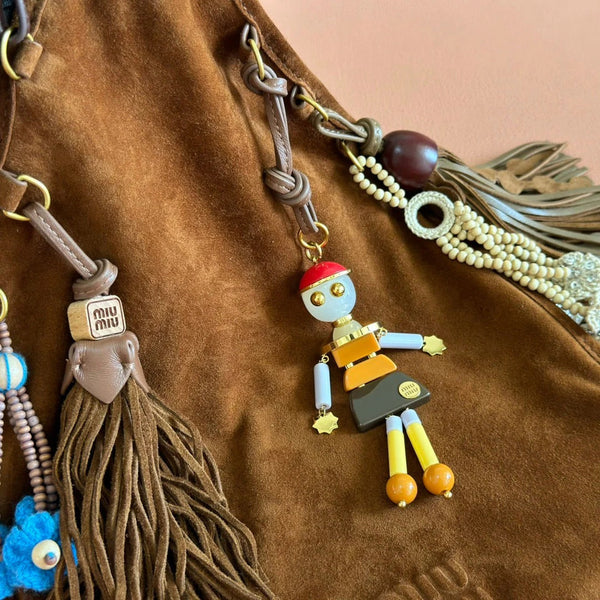 BORSA IN CAMOSCIO CON TRUCCO 37 MARRONE SCURO