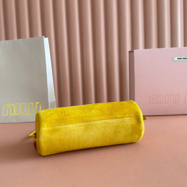 BORSA IN CAMOSCIO 22 GIALLO SENAPE FERRAMENTA ORO