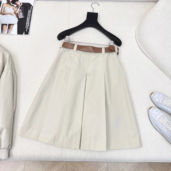 MIUMIU MIDI KHAKI SKIRT STYLE 73