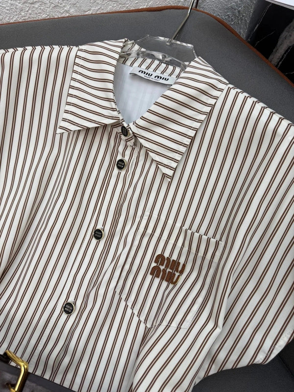 MM STRIPED LAPEL DRESS 25S IN POLYESTER 266615