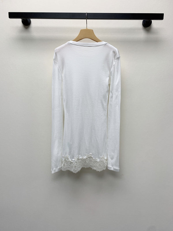 MIUMIU T-SHIRT LEGGERA E TRASPIRANTE IN PIZZO 268130