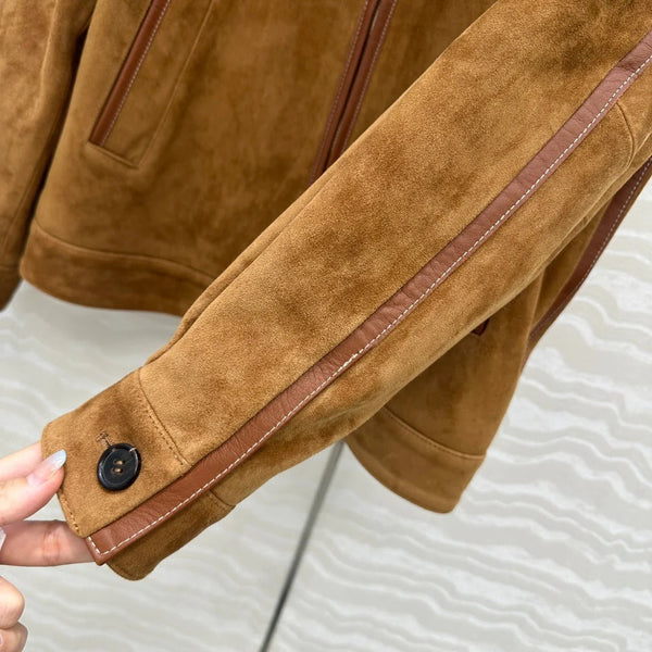 MIUMIU CLASSIC BROWN SUEDE JACKET 276214