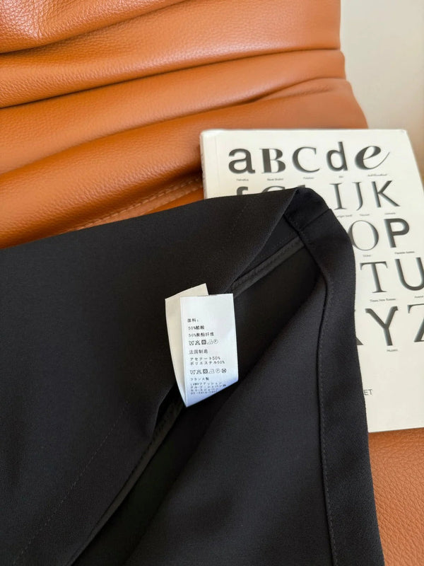 BLACK DRESS DOUBLE LAYER LACE 25S IN ACETATE 265682