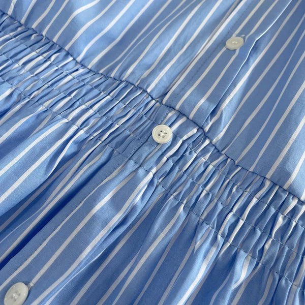 STRIPED SHORT-SLEEVE SHIRT DRESS IN COTTON 265843