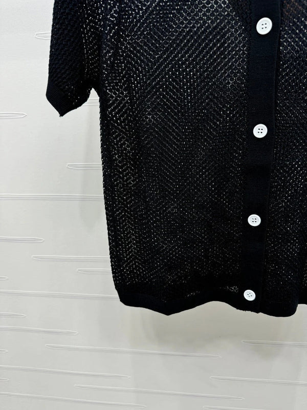 MIU 25S SHORT SLEEVE ROUND NECK CARDIGAN 264269