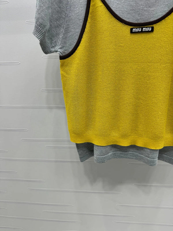 MIU 25S 2 PIECE KNITTED TOP WITH STRAPS 264132