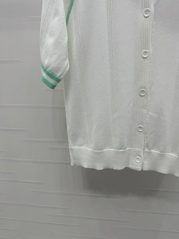 MIU 25S MAGLIA RAGLAN A RIGHE CON SCOLLO ROTONDO E MANICHE CORTE 264108