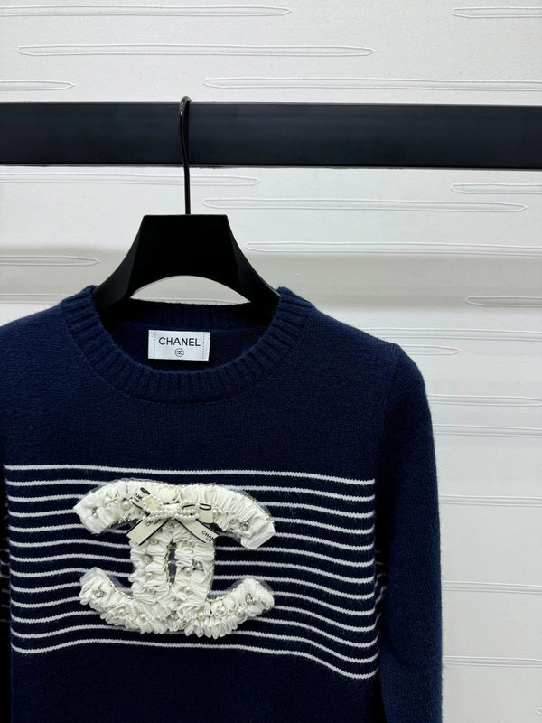 CHANEL CREW NECK LONG-SLEEVE KNIT SWEATER 274954