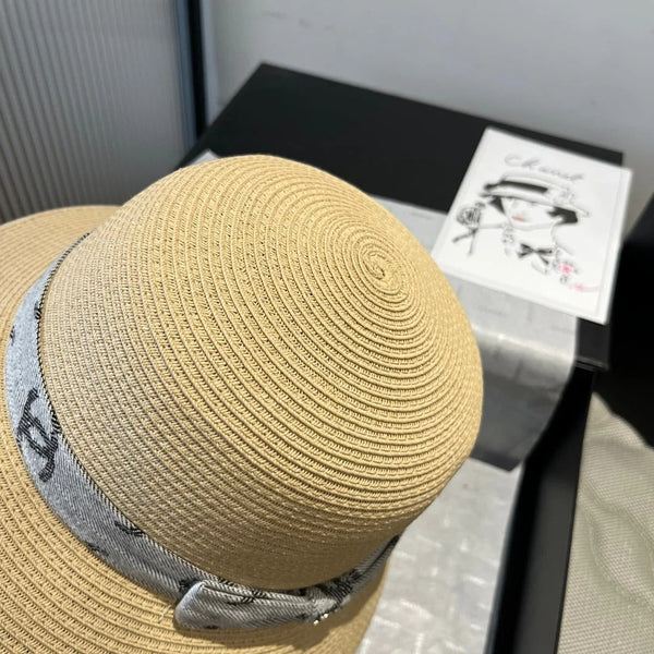 STRAW BUCKET HAT IN BEIGE WITH RIBBON BOW 673979