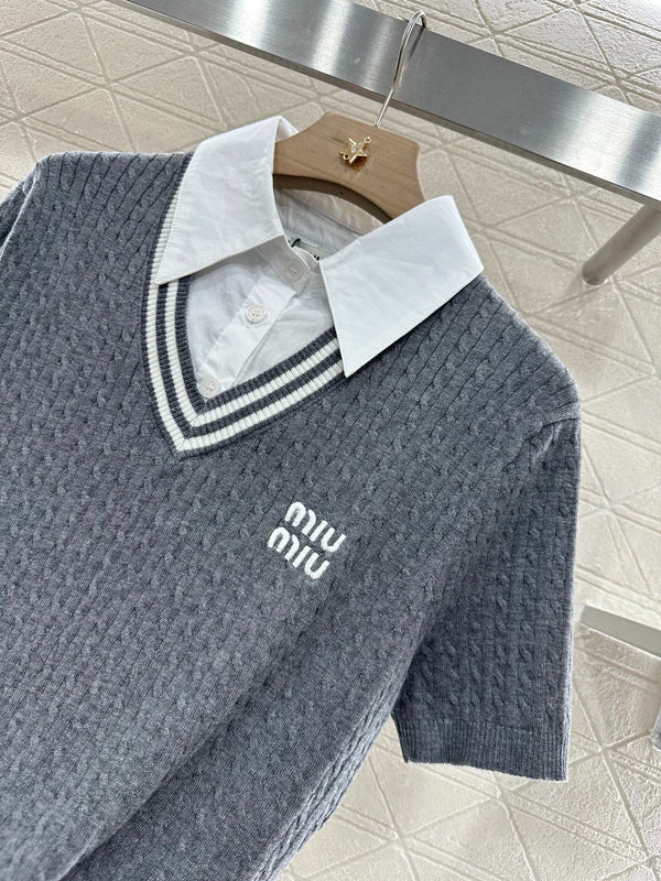 MIU 25S TWO PIECE KNIT JACKET 265538