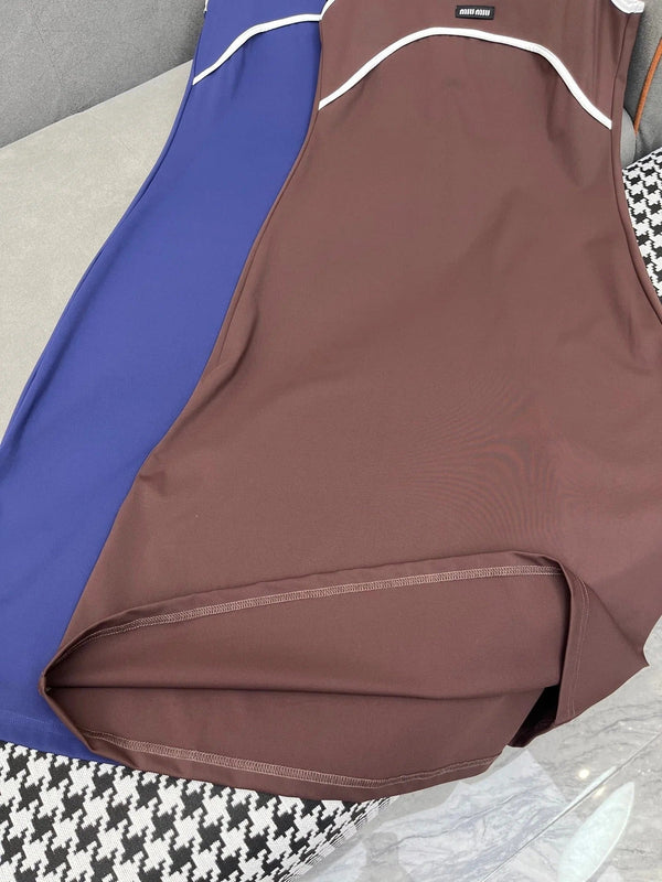 MIUMIU COTTON SPAGHETTI STRAP DRESS 269083