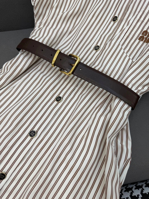 MM STRIPED LAPEL DRESS 25S IN POLYESTER 266615