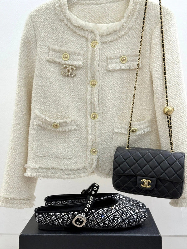 CC Flat Mules 25ss In Back Embellished With Rhinestones