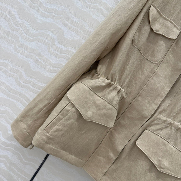 GIACCA IN LINO CON COLLO ALTO CLASSICA LP