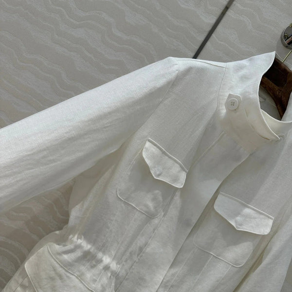 GIACCA IN LINO CON COLLO ALTO CLASSICA LP 265165