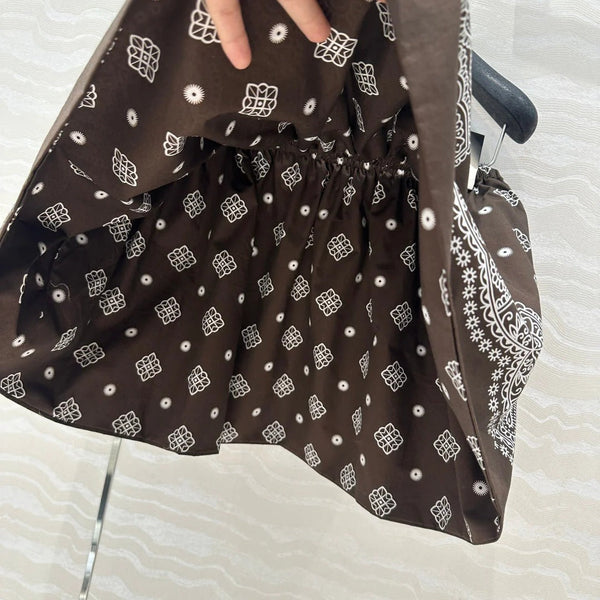 MIUMIU EARTH BROWN PLEATED MIDI SKIRT