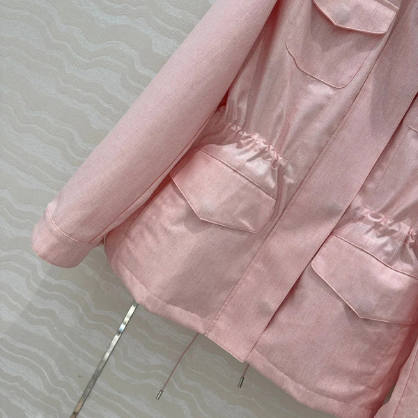 GIACCA IN LINO CON COLLO ALTO CLASSICA LP 265162