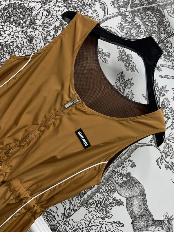 MIU 25S VEST DRESS GREY IN NYLON 263148