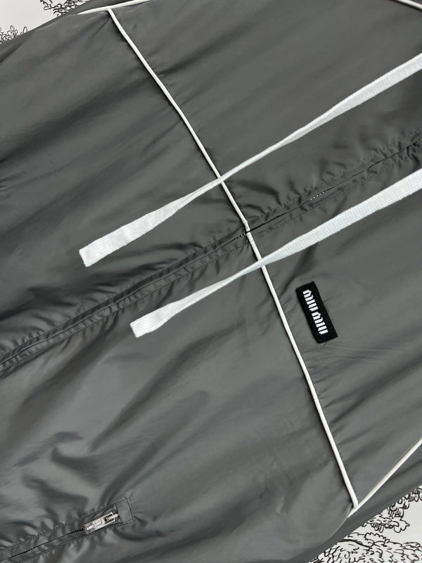 GIACCA CON CAPPUCCIO MIU 25S GRIGIA IN NYLON 263131