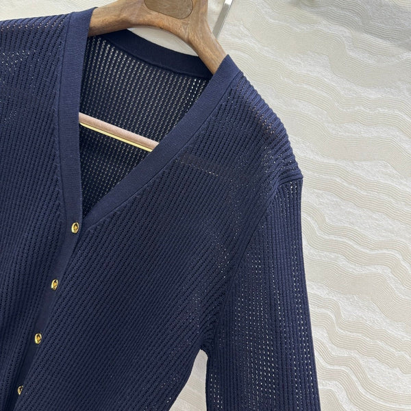 LP NAVY BLUE V-NECK KNIT CARDIGAN