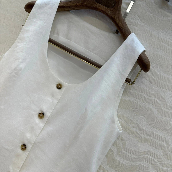 BLAZER IN LINO SENZA MANICHE LP 272243