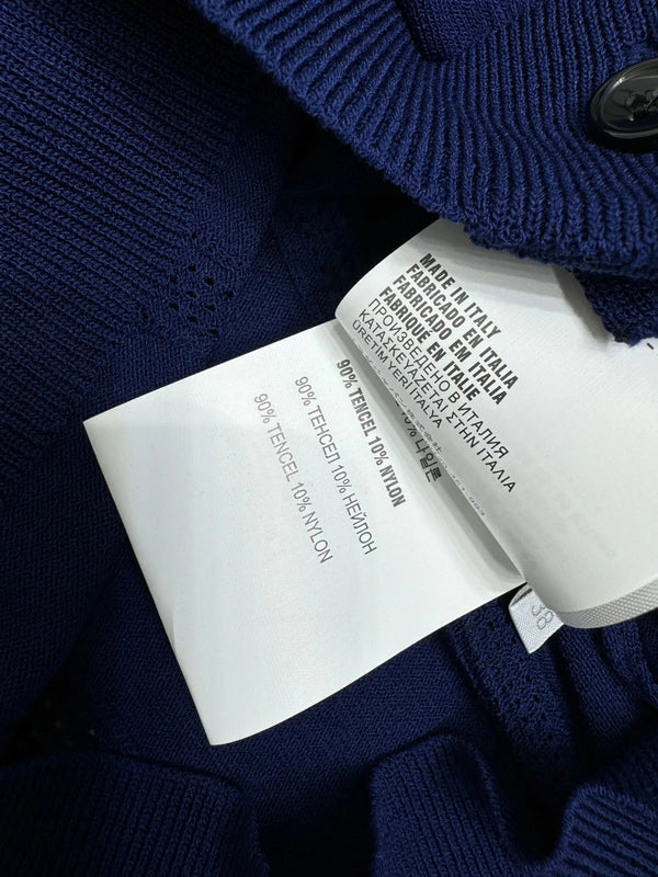 MIU 25S ROUND NECK STRIPED KNIT RAGLAN SHORT SLEEVES 264109