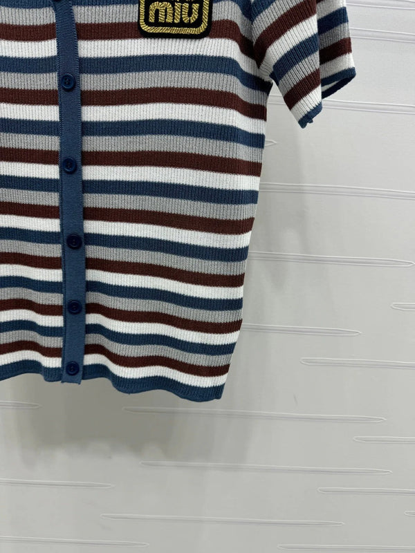 MIUMIU CARDIGAN IN MAGLIA A MANICHE CORTE 274943