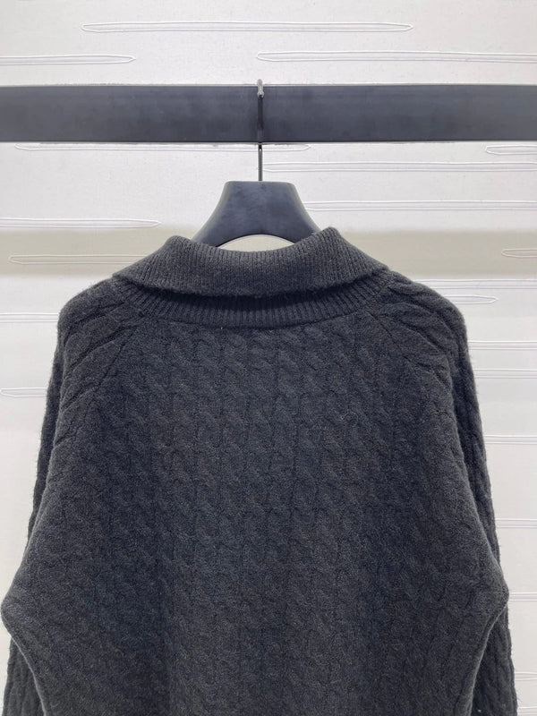 MIUMIU HALF-ZIP KNITTED PULLOVER WITH COLLAR STYLE 486