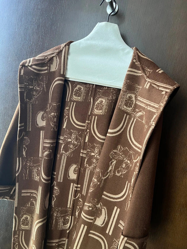 HERMES 25S REVERSIBLE LONG HOODED COAT 048