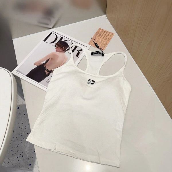 CAMISOLE 617513 IN WHITE COTTON RIBBED KNIT