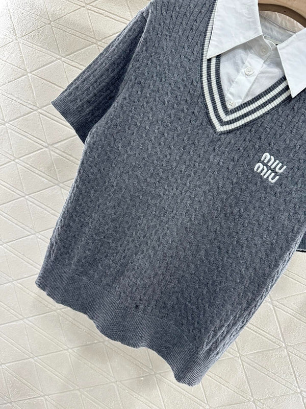 MIU 25S TWO PIECE KNIT JACKET 265538