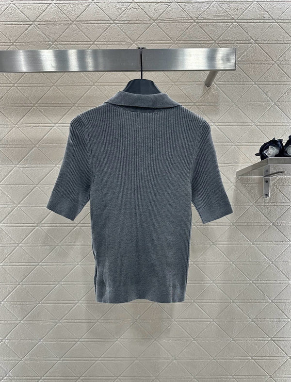 MIUMIU SHORT-SLEEVE KNIT POLO SHIRT STYLE 99