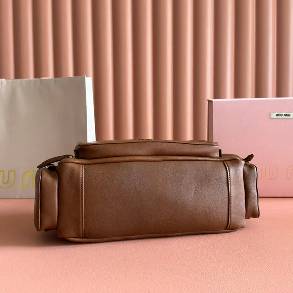 JOIE HAND BAG 32 IN TAWNY BROWN CALFSKIN