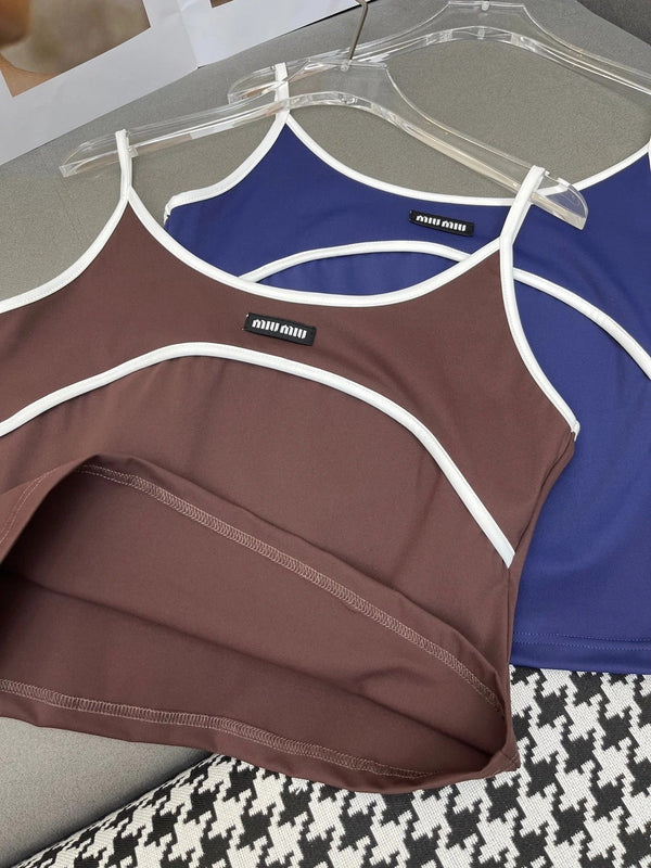 MIUMIU COTTON SPAGHETTI STRAP TOP 269080