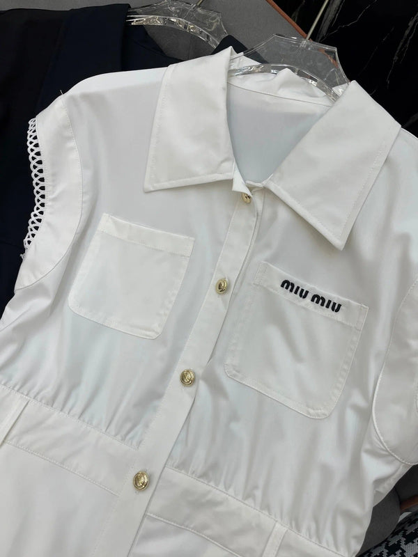 SLEEVELESS SHIRT DRESS – LONG LENGTH