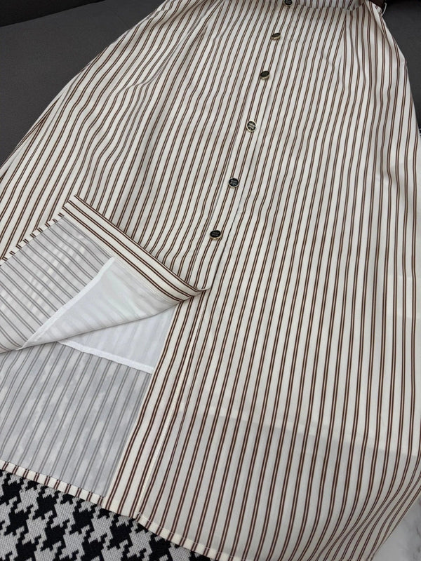 MM STRIPED LAPEL DRESS 25S IN POLYESTER 266615