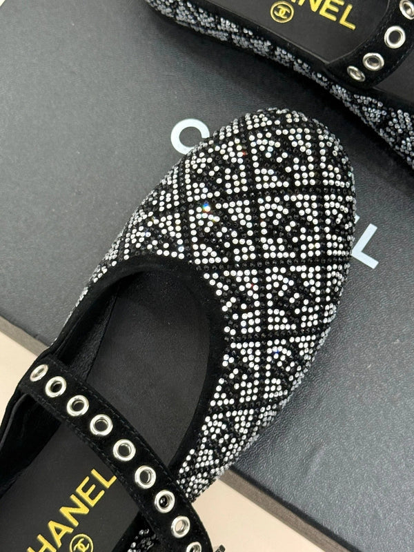CC Flat Mules 25ss In Back Embellished With Rhinestones