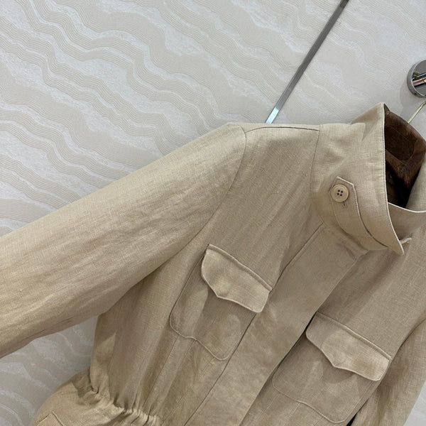 GIACCA IN LINO CON COLLO ALTO CLASSICA LP