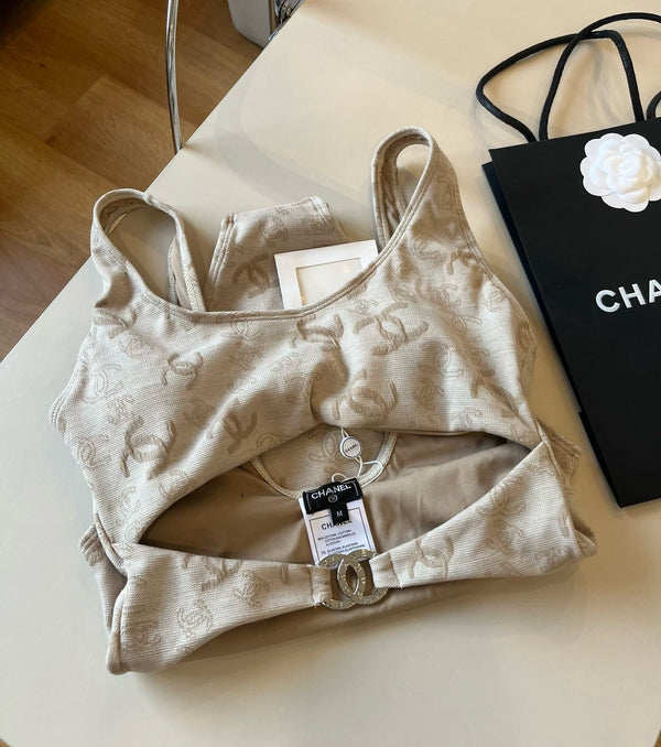 SWIMSUIT IN NUDE EMBROIDERED LOGO 626005