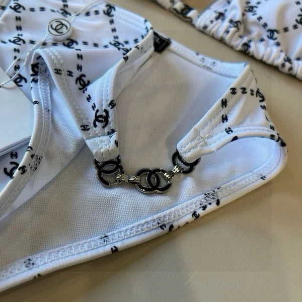 CC BIKINI SWIMSUIT SET IN BLACK AND WHITE PLAID 629231