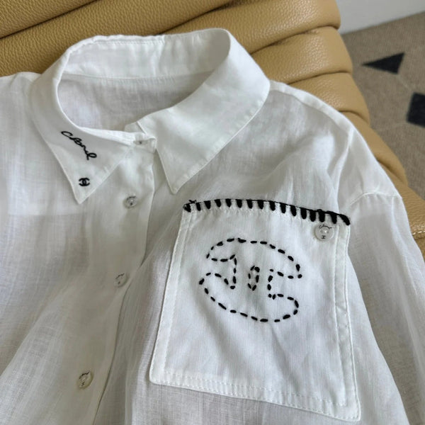 CHANEL SHIRT AND SHORTS SET STYLE 50